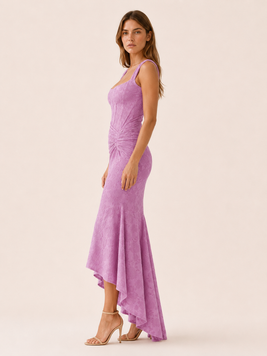 Celeste | Anteross Wedding Guest Corset Maxi Dress with Ruched Waist and Mermaid Hem