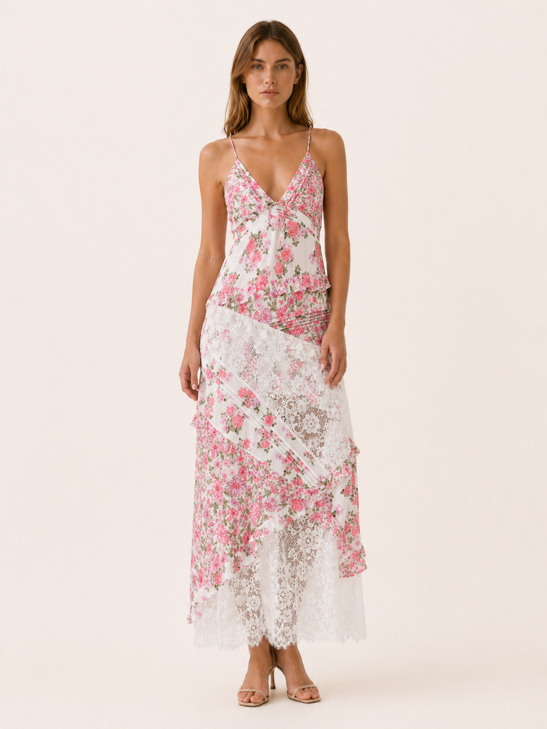 Celeste | Anteross Wedding Guest Floral Lace Maxi Dress with Open Back