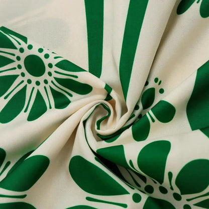 Maternity Dress for Women - White Green Floral Sleeveless Midi Dress for Baby Shower