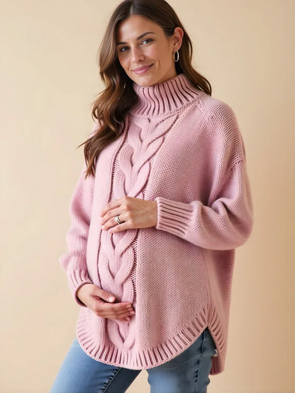 Anteross | Maternity Sweater – Oversized High Neck Batwing Knit