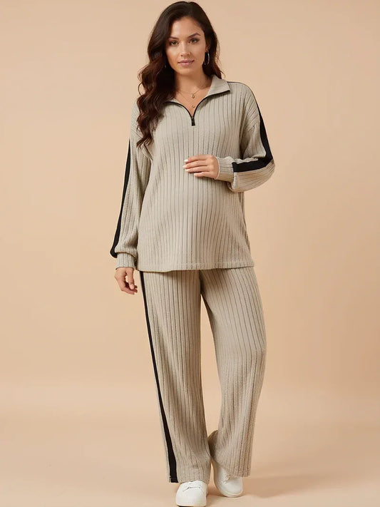 Anteross | Maternity Pajama Shorts Set – Soft Casual Pregnancy Loungewear for Home & Everyday Wear