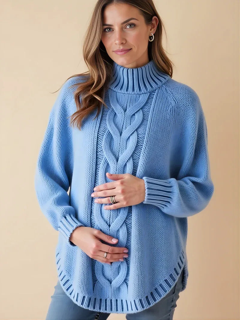 Anteross | Maternity Sweater – Oversized High Neck Batwing Knit