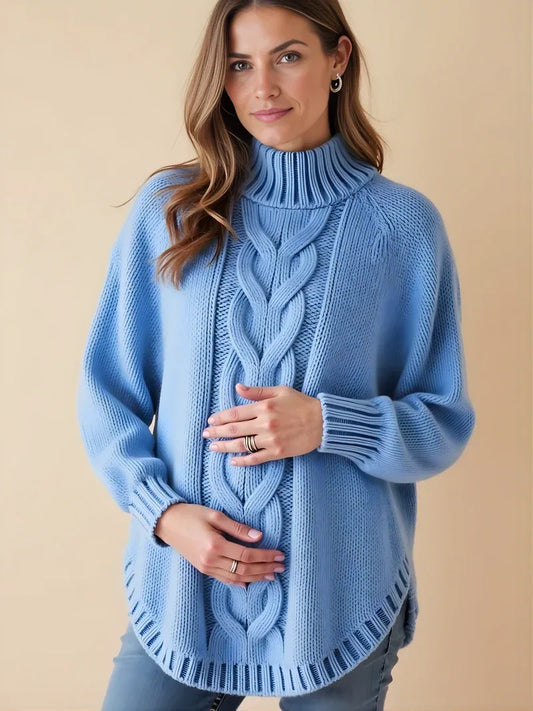 Anteross | Maternity Sweater – Oversized High Neck Batwing Knit