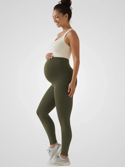 Maternity Yoga Leggings – High Waisted Stretch Pregnancy Ankle Length Pants