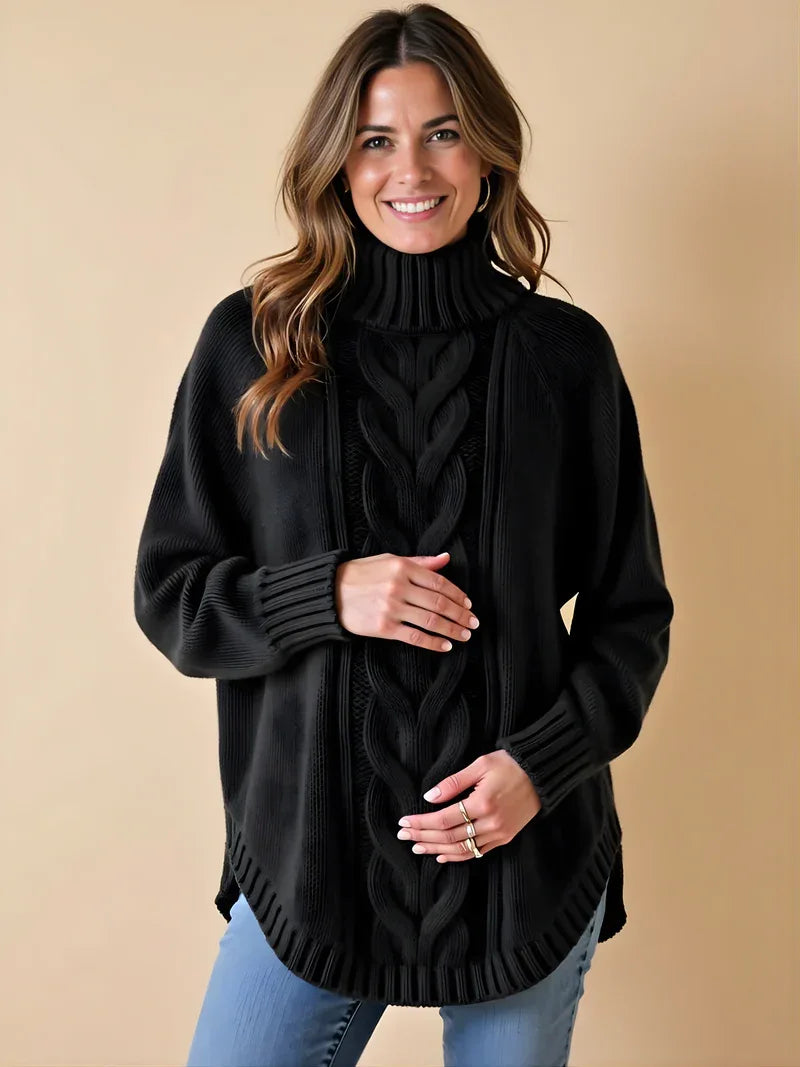Anteross | Maternity Sweater – Oversized High Neck Batwing Knit