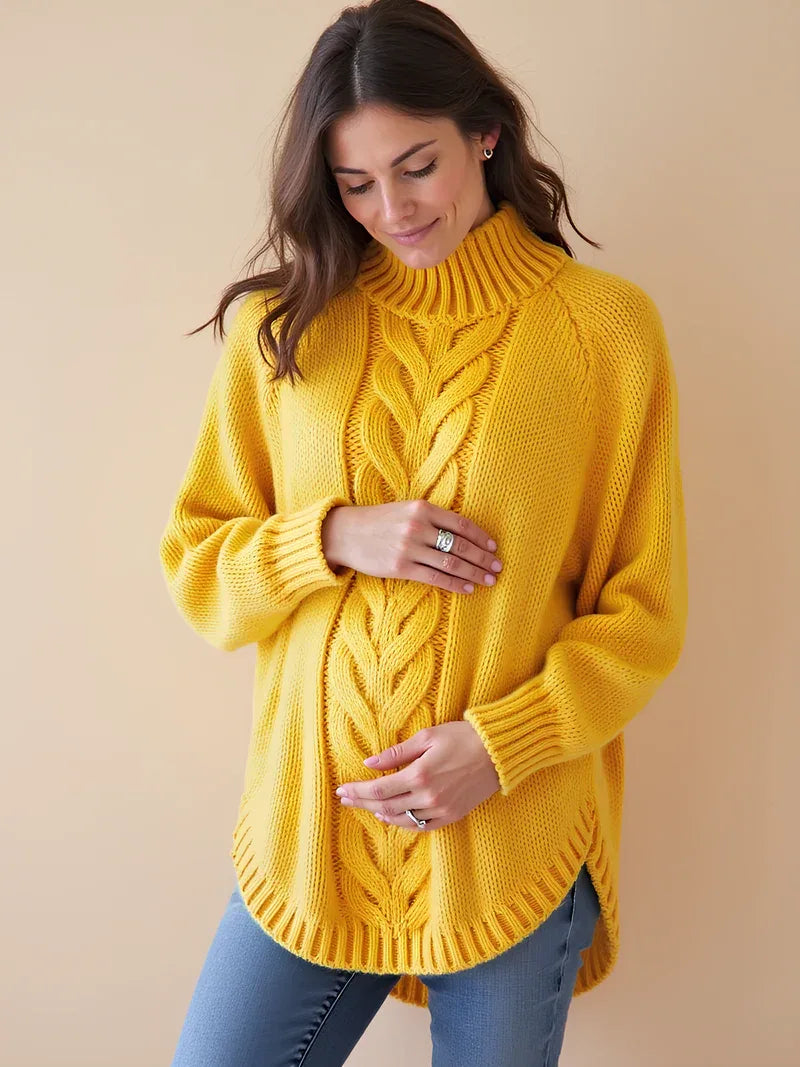 Anteross | Maternity Sweater – Oversized High Neck Batwing Knit