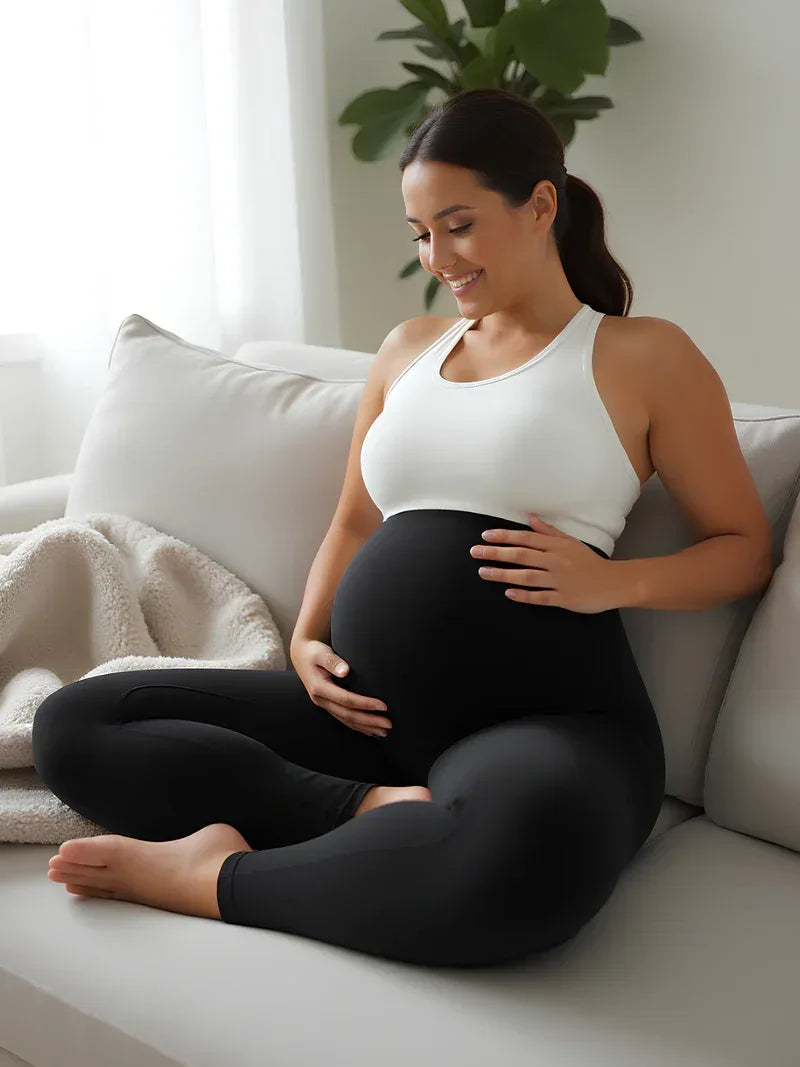 Maternity Yoga Leggings – High Waisted Stretch Pregnancy Ankle Length Pants