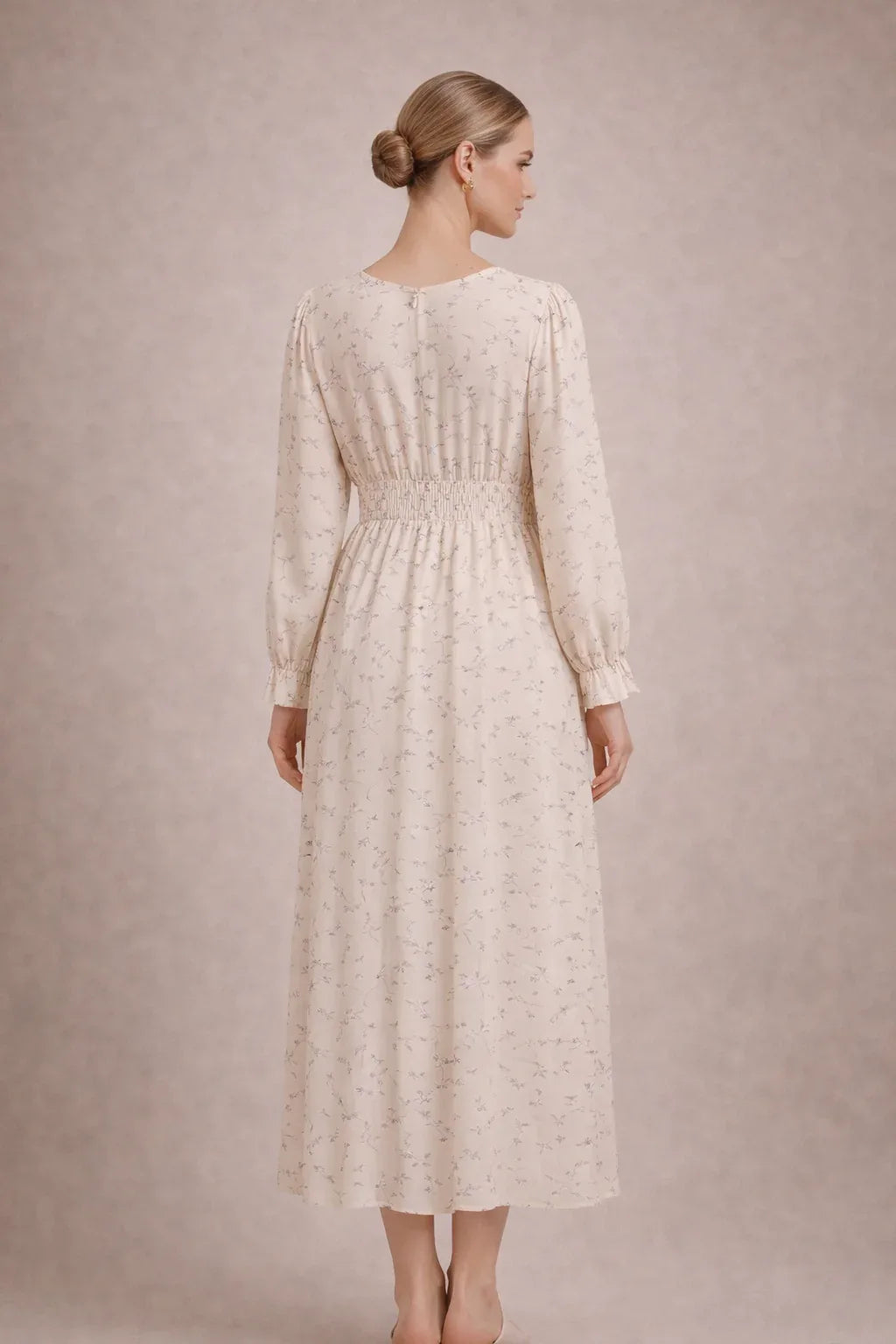 Maternity Maxi Dress – Long Sleeve Floral Pregnancy Dress, Empire Waist