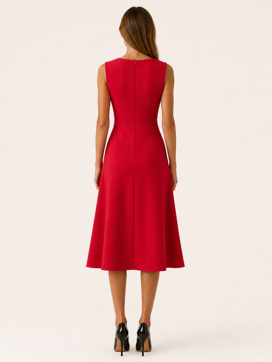 Celeste | Anteross Wedding Guest Midi Dress with Asymmetric Draped Detail