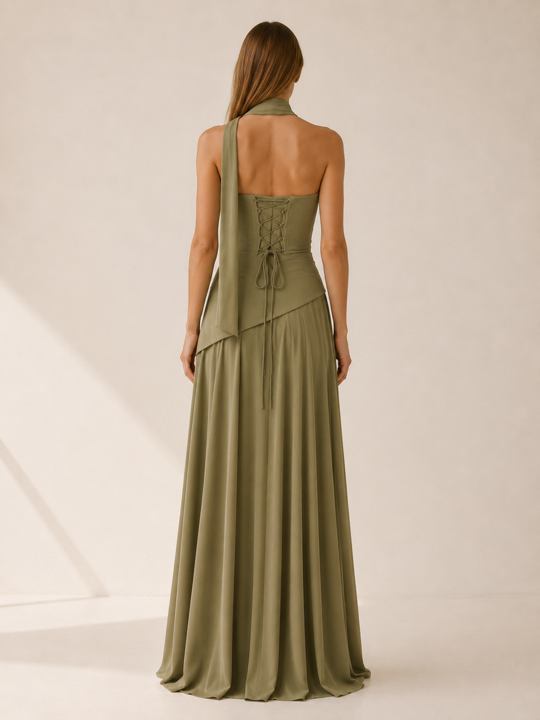 Celeste | Anteross Wedding Guest Strapless Maxi Dress with Drape Detail