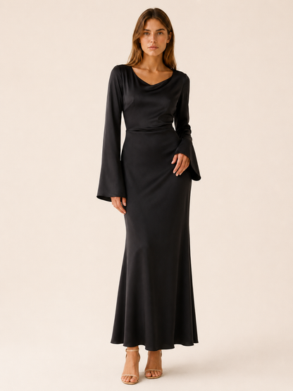 Celeste | Anteross Wedding Guest Long Sleeve Maxi Dress with Tie Waist