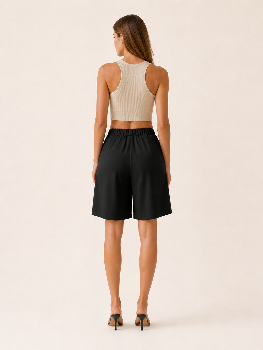 Elara | Anteross Bermuda Shorts High Waist Pleated