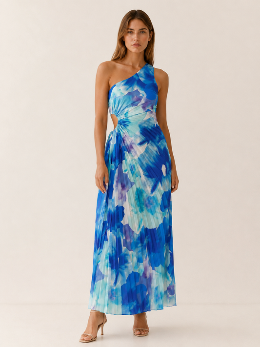 Celeste | Anteross Wedding Guest One Shoulder Floral Maxi Dress