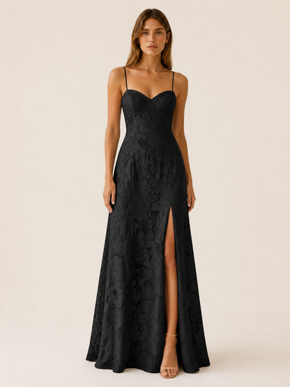 Celeste | Anteross Wedding Guest Floral Lace Maxi Dress with Side Slit