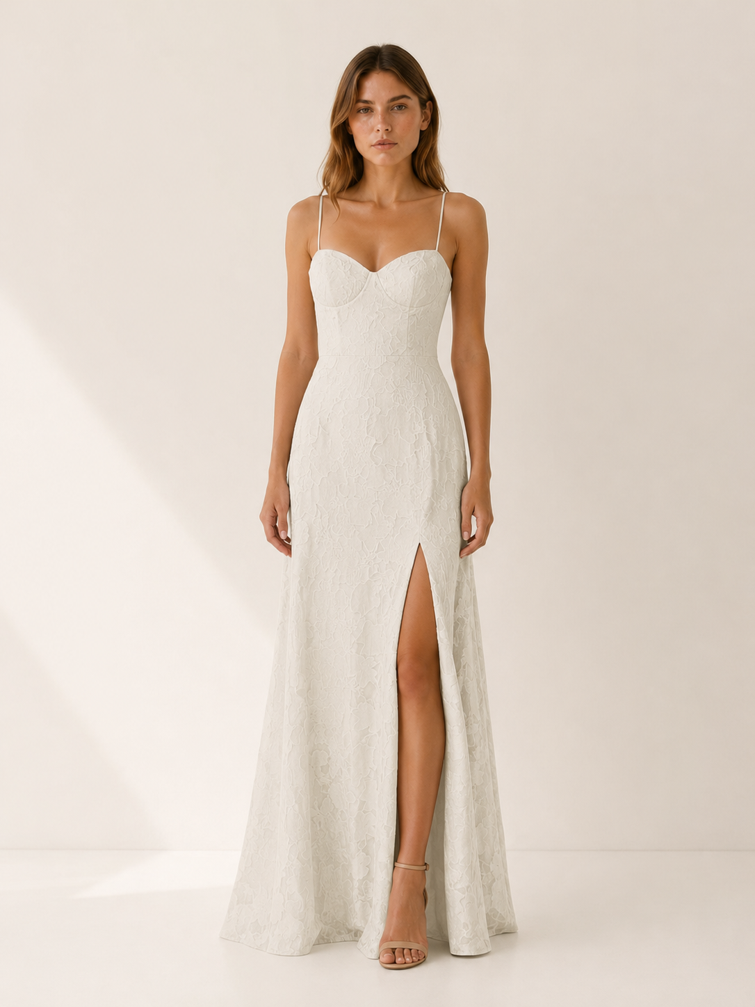 Celeste | Anteross Wedding Guest Floral Lace Maxi Dress with Side Slit