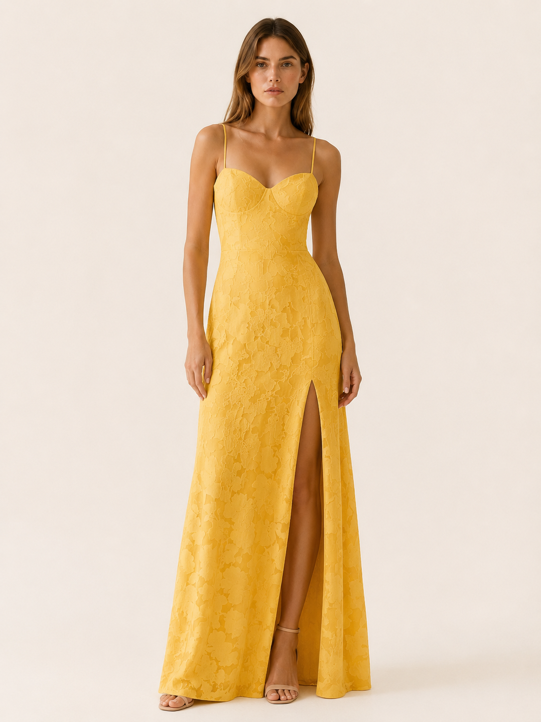 Celeste | Anteross Wedding Guest Floral Lace Maxi Dress with Side Slit