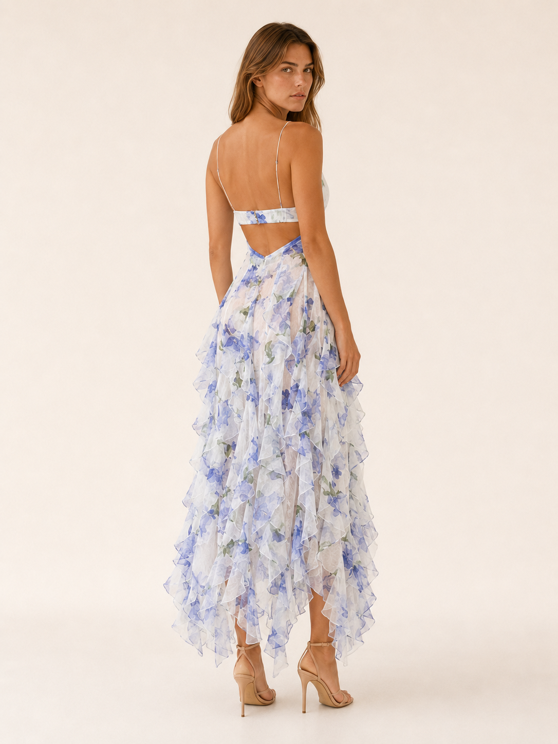 Sienna | Anteross Wedding Guest Floral Maxi Dress with Ruffle Detail