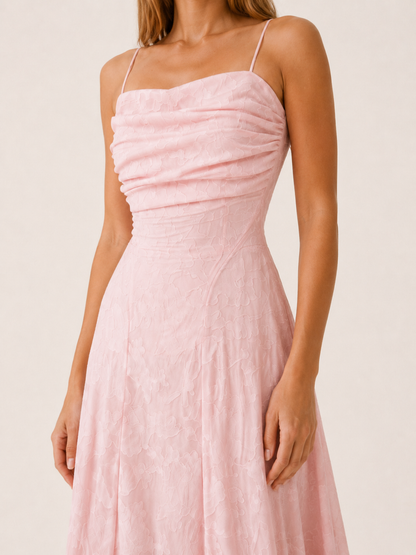 Amelie | Anteross Wedding Guest Floral Lace Maxi Dress with Square Neckline