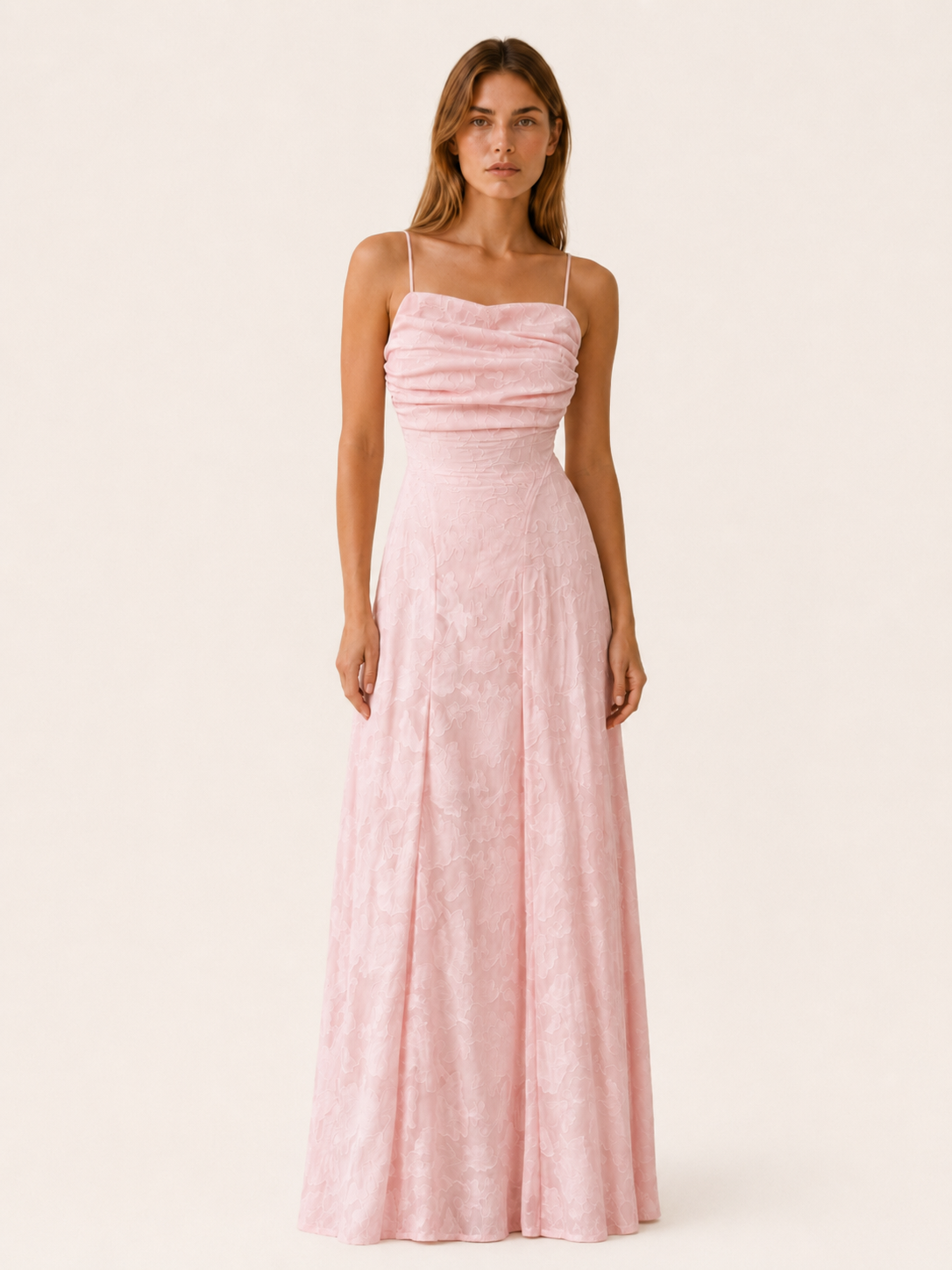 Amelie | Anteross Wedding Guest Floral Lace Maxi Dress with Square Neckline