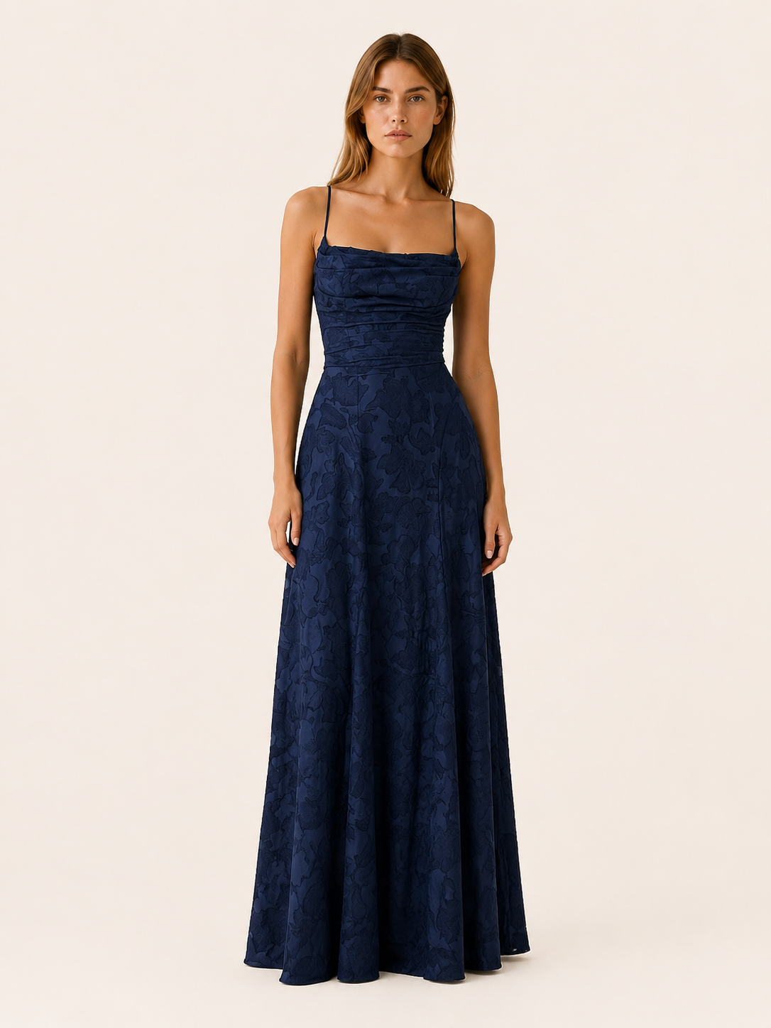Amelie | Anteross Wedding Guest Floral Lace Maxi Dress with Square Neckline
