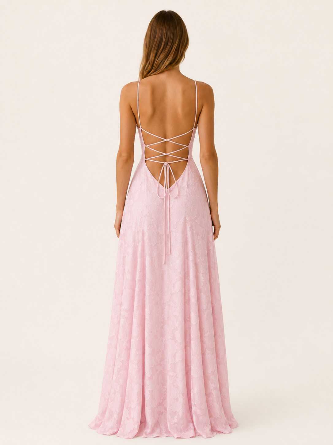 Amelie | Anteross Wedding Guest Floral Lace Maxi Dress with Square Neckline