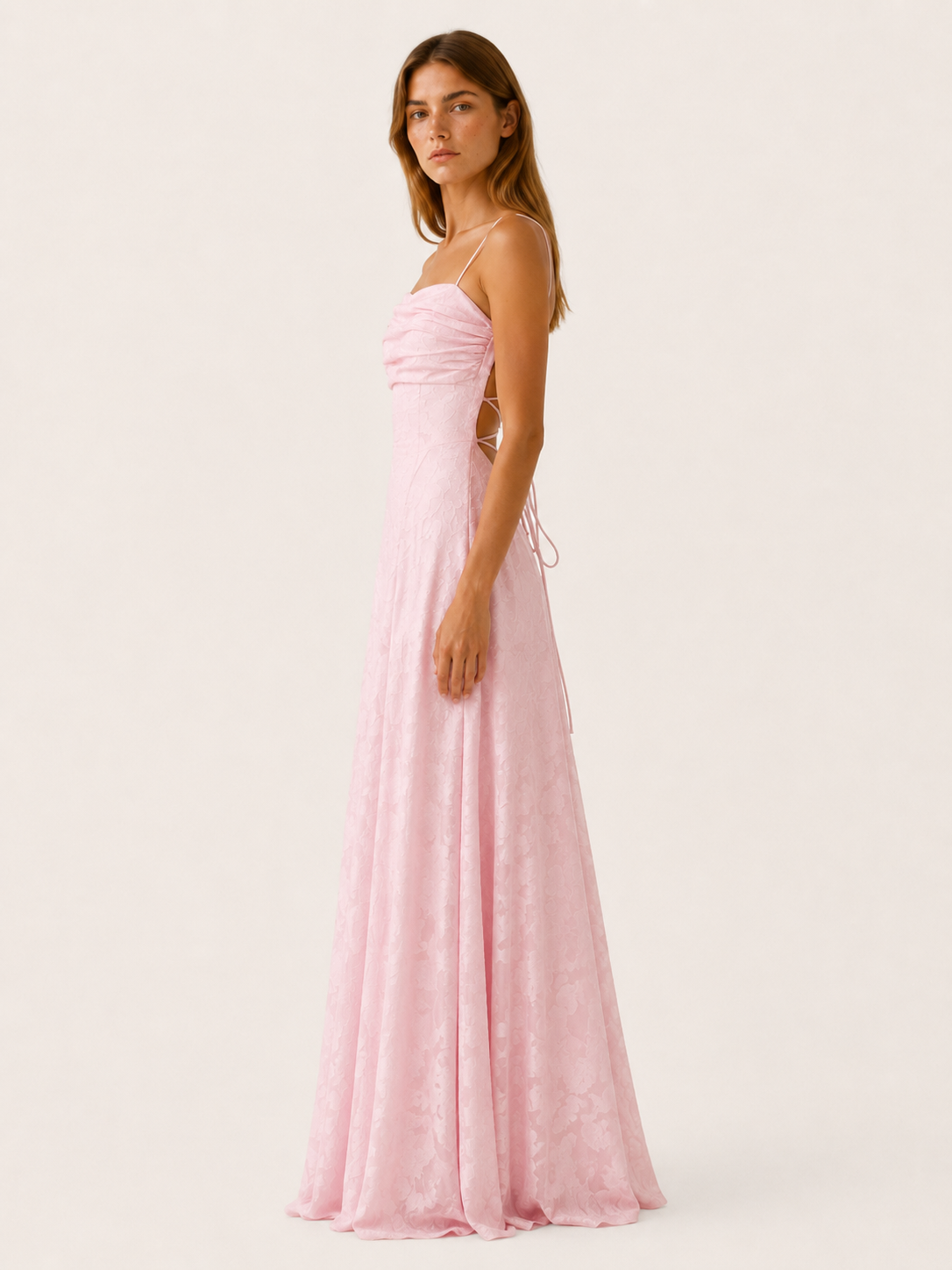 Amelie | Anteross Wedding Guest Floral Lace Maxi Dress with Square Neckline