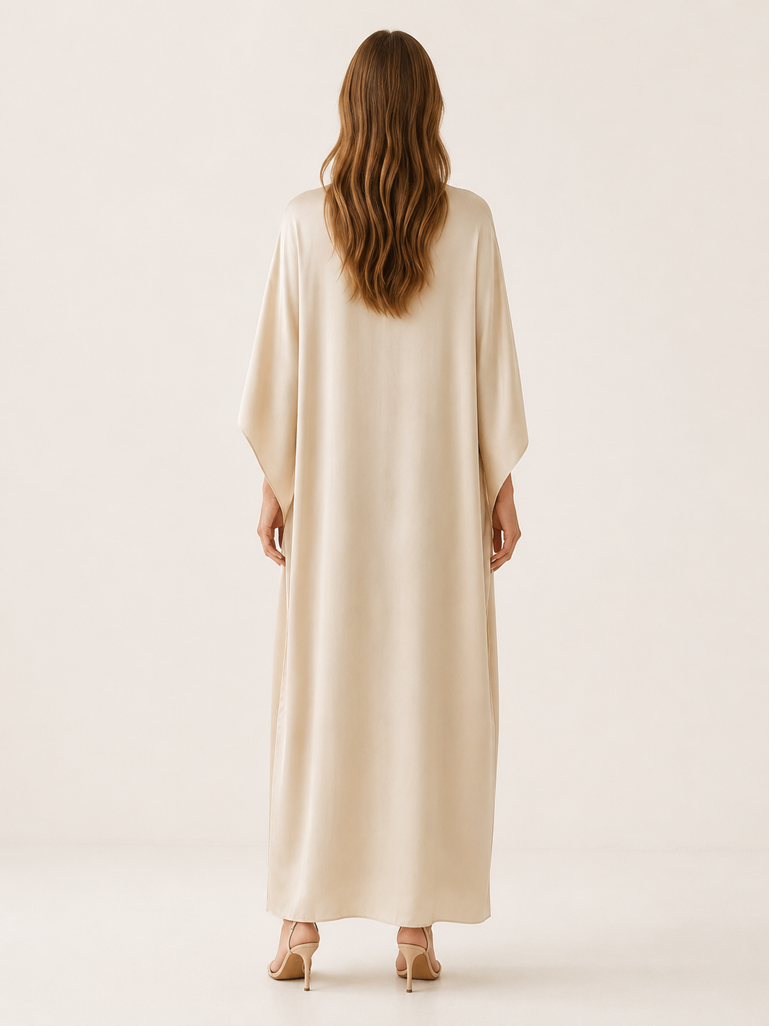 Celeste | Anteross Wedding Guest Draped Sleeve Abaya with Maxi Length