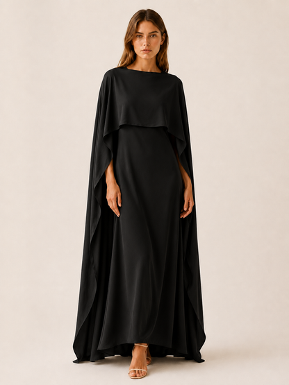 Celeste | Anteross Wedding Guest Draped Sleeve Abaya with Maxi Length
