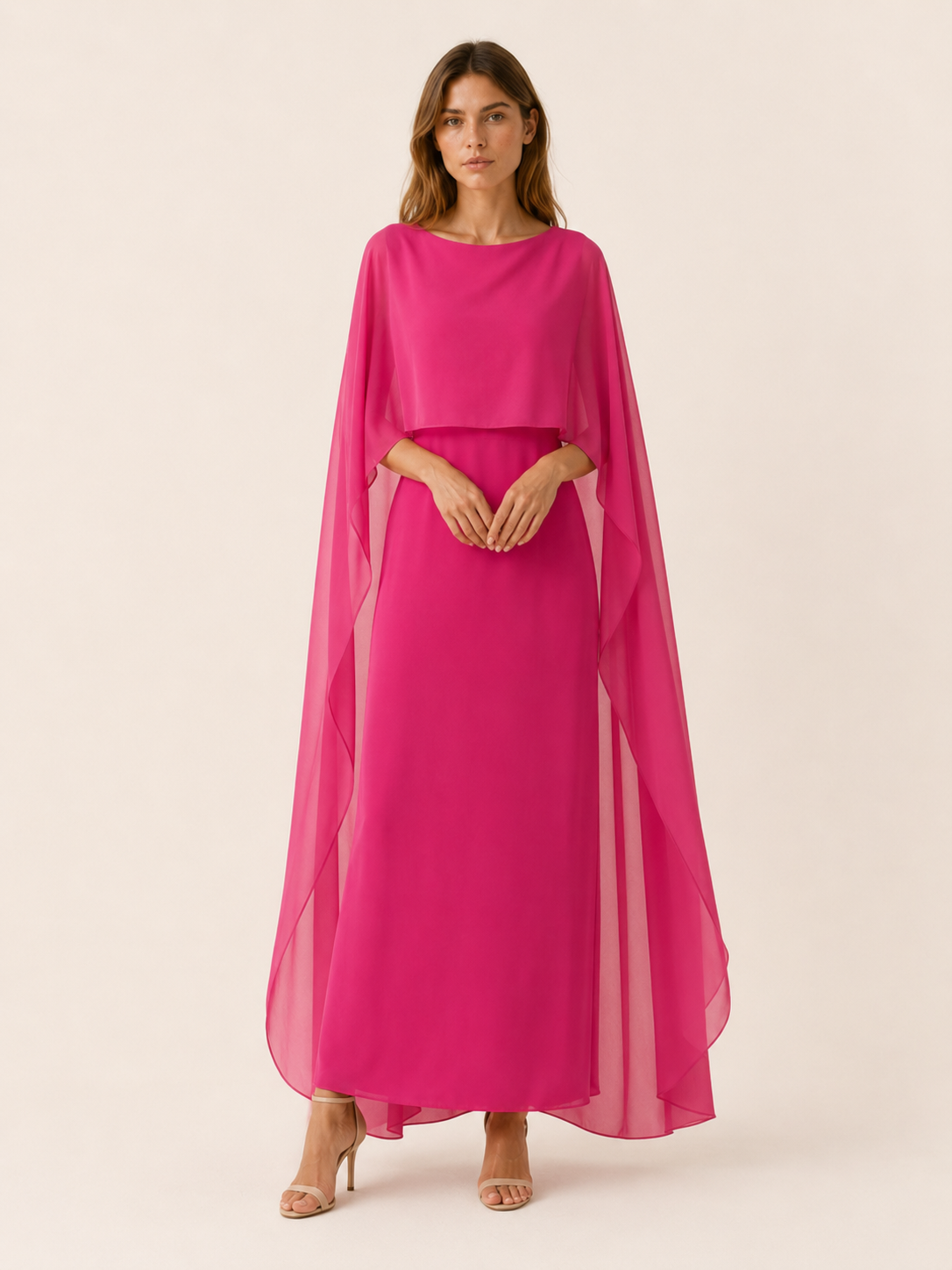 Celeste | Anteross Wedding Guest Draped Sleeve Abaya with Maxi Length