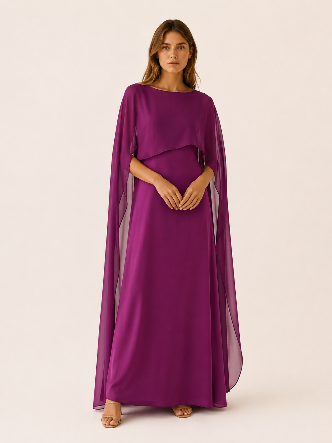 Celeste | Anteross Wedding Guest Draped Sleeve Abaya with Maxi Length