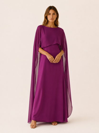 Celeste | Anteross Wedding Guest Draped Sleeve Abaya with Maxi Length