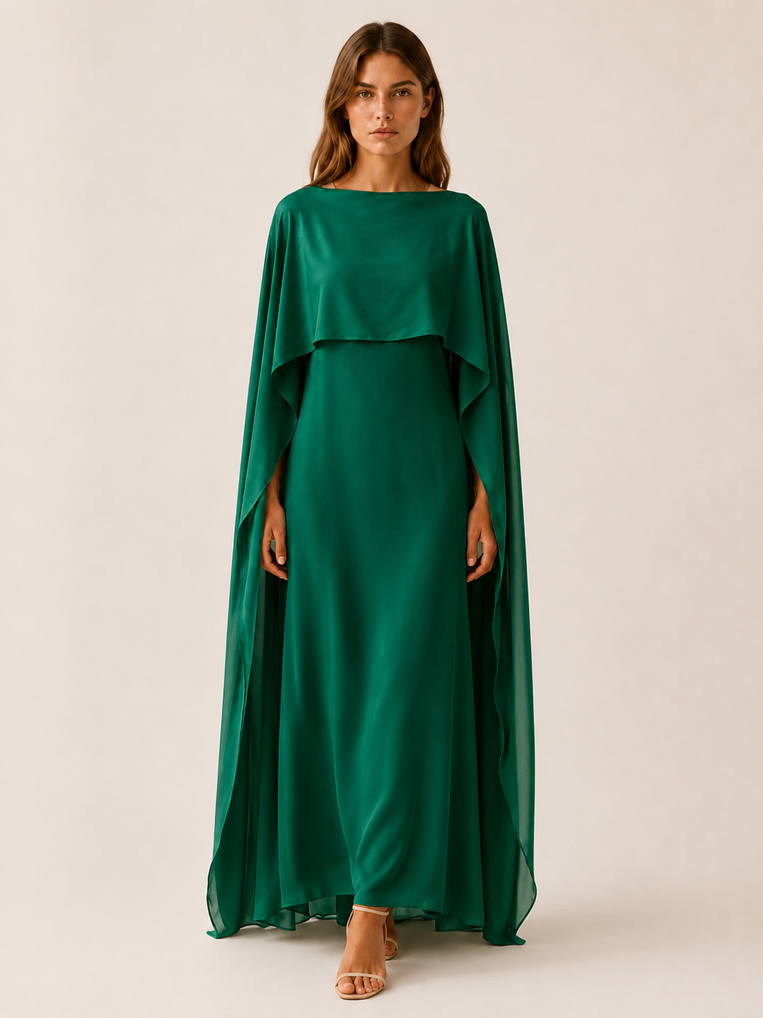 Celeste | Anteross Wedding Guest Draped Sleeve Abaya with Maxi Length
