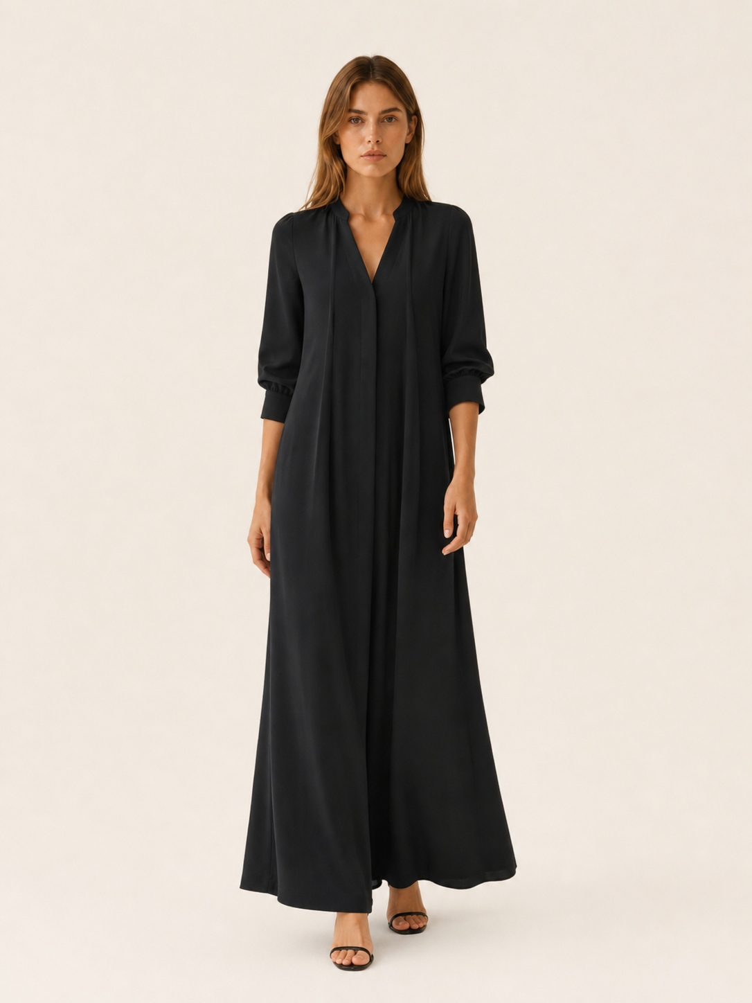 Celeste | Anteross Wedding Guest Loose Fit Maxi Dress with Long Sleeves