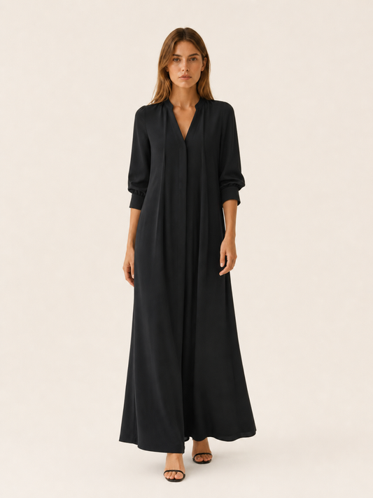 Celeste | Anteross Wedding Guest Loose Fit Maxi Dress with Long Sleeves