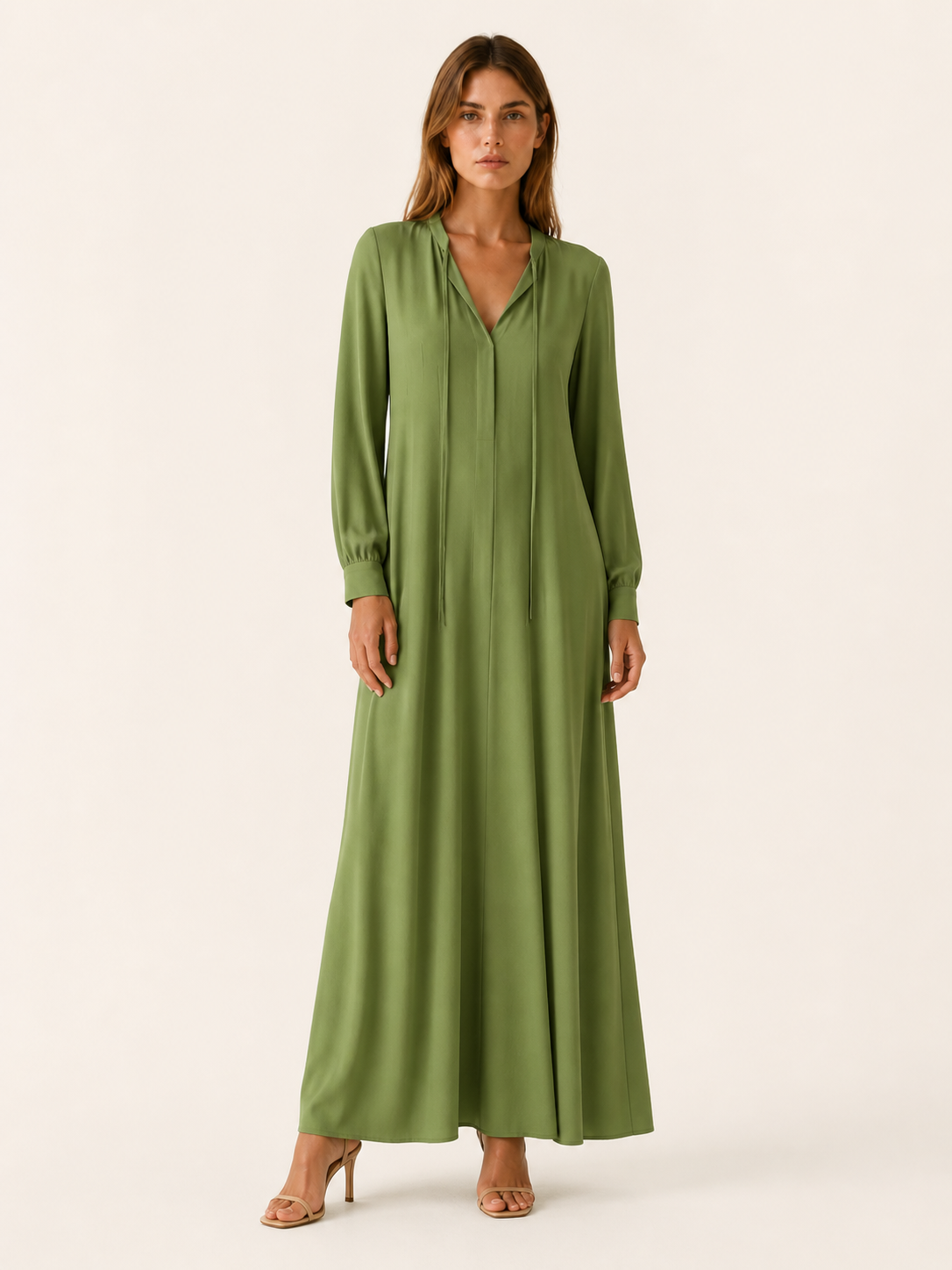 Celeste | Anteross Wedding Guest Loose Fit Maxi Dress with Long Sleeves