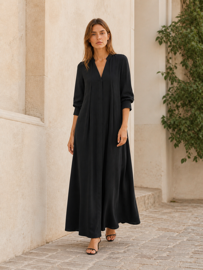 Celeste | Anteross Wedding Guest Loose Fit Maxi Dress with Long Sleeves