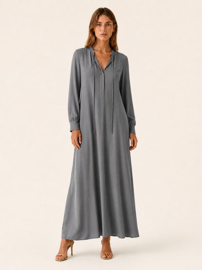 Celeste | Anteross Wedding Guest Loose Fit Maxi Dress with Long Sleeves
