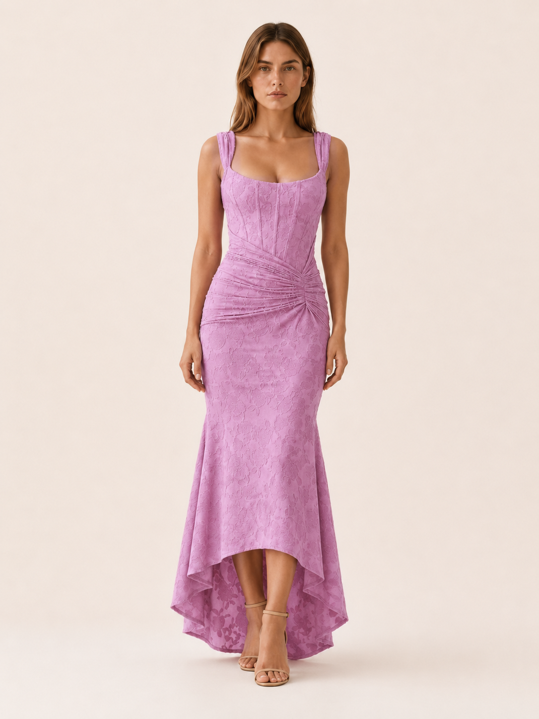 Celeste | Anteross Wedding Guest Corset Maxi Dress with Ruched Waist and Mermaid Hem