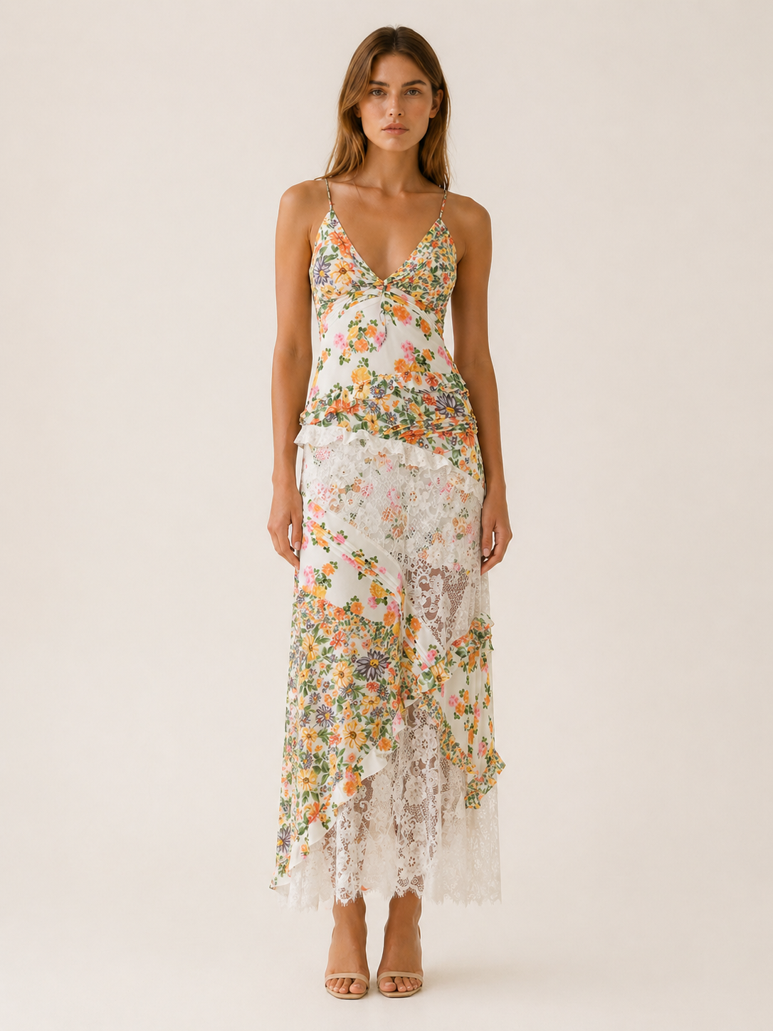 Celeste | Anteross Wedding Guest Floral Lace Maxi Dress with Open Back