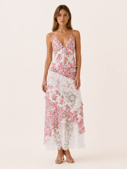Celeste | Anteross Wedding Guest Floral Lace Maxi Dress with Open Back